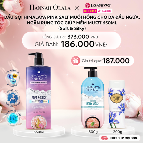  E1056: DEAL 05: DẦU GỘI HIMALAYA PINK SALT MUỐI HỒNG CHO DA ĐẦU NGỨA, NGĂN RỤNG TÓC GIÚP MỀM MƯỢT, ÓNG Ả 650ML 