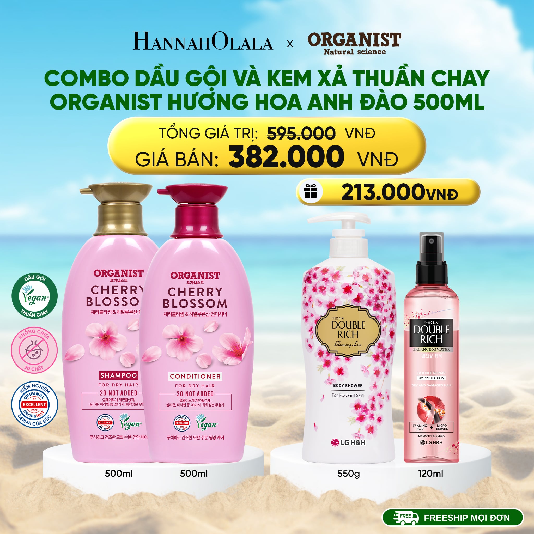 Combo Dầu Gội Và Kem Xả Organist 500ml