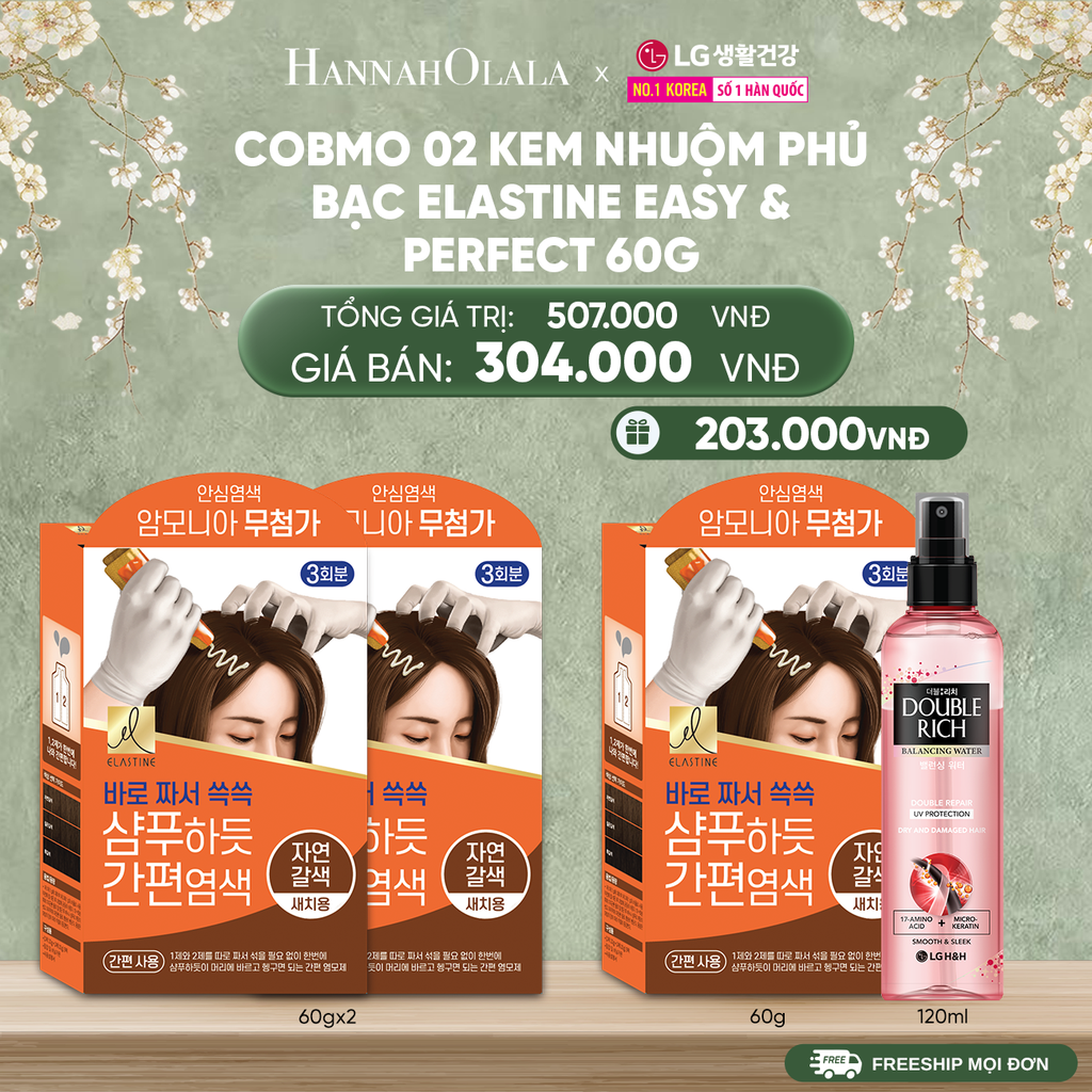  DEAL 40:COBMO 02 KEM NHUỘM PHỦ BẠC ELASTINE EASY & PERFECT 60G 