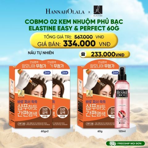  DEAL 18:COBMO 02 KEM NHUỘM PHỦ BẠC ELASTINE EASY & PERFECT 60G 