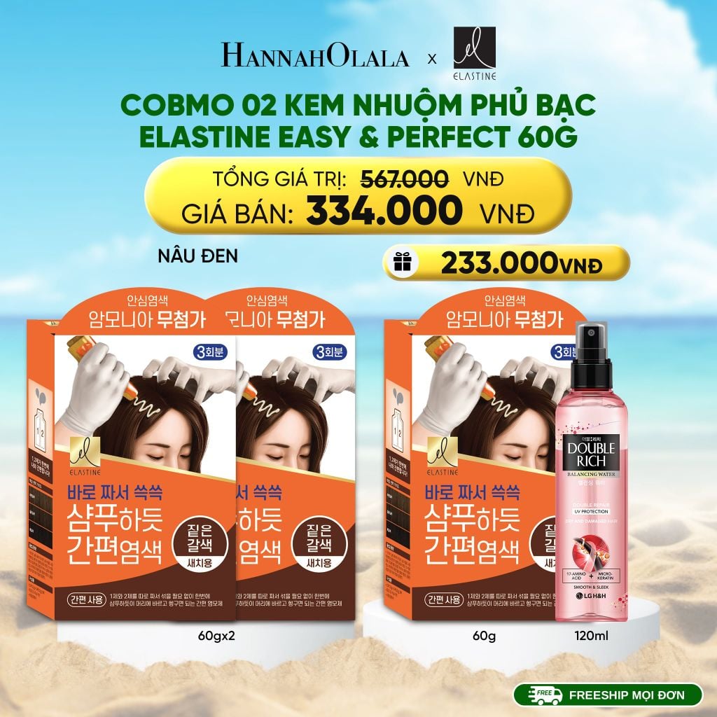  DEAL 18:COBMO 02 KEM NHUỘM PHỦ BẠC ELASTINE EASY & PERFECT 60G 