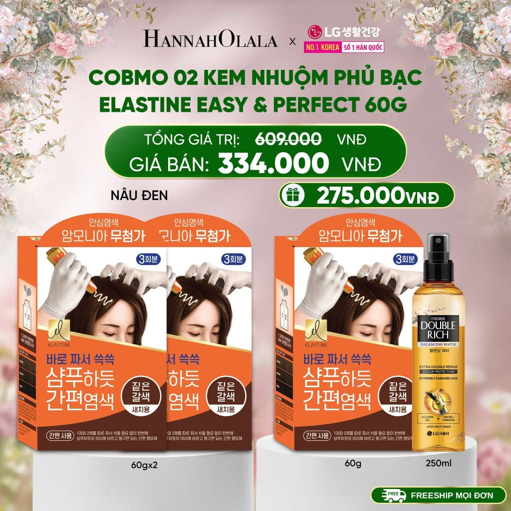  DEAL 15: COBMO 02 KEM NHUỘM PHỦ BẠC ELASTINE EASY & PERFECT 60G 