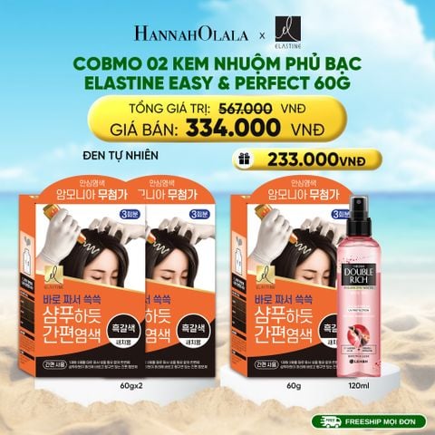  DEAL 18:COBMO 02 KEM NHUỘM PHỦ BẠC ELASTINE EASY & PERFECT 60G 