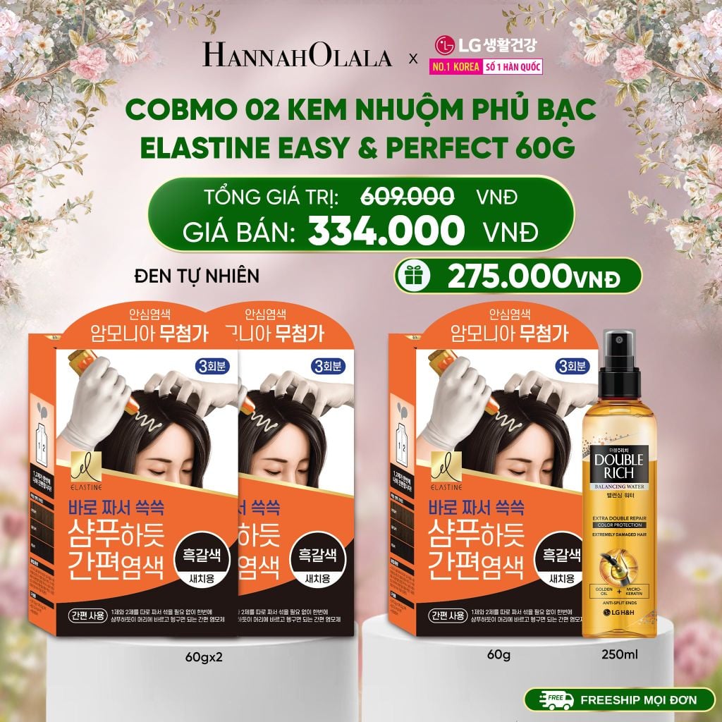  DEAL 15: COBMO 02 KEM NHUỘM PHỦ BẠC ELASTINE EASY & PERFECT 60G 