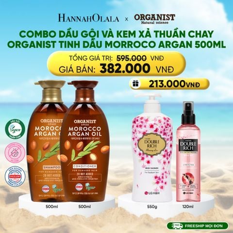  DEAL 16: COMBO DẦU GỘI VÀ KEM XẢ THUẦN CHAY ORGANIST 500ML 