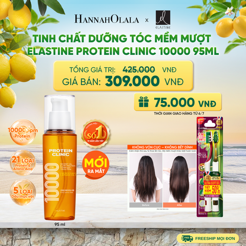  [MỚI RA MẮT] TINH CHẤT DƯỠNG TÓC MÊM MƯỢT ELASTINE PROTEIN CLINIC SERUM 10000 95ML - A714 