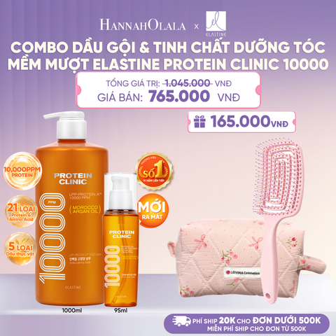  [MỚI RA MẮT] COMBO DẦU GỘI & TINH CHẤT SERUM DƯỠNG TÓC MỀM MƯỢT ELASTINE PROTEIN CLINIC 10000
 - L113 