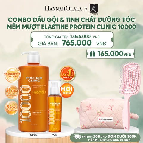  [MỚI RA MẮT] COMBO DẦU GỘI & TINH CHẤT SERUM DƯỠNG TÓC MỀM MƯỢT ELASTINE PROTEIN CLINIC 10000 - A377 