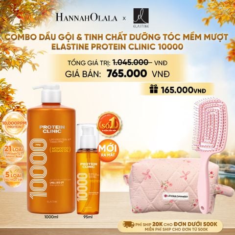  [MỚI RA MẮT] COMBO DẦU GỘI & TINH CHẤT SERUM DƯỠNG TÓC MỀM MƯỢT ELASTINE PROTEIN CLINIC 10000 - E1201 