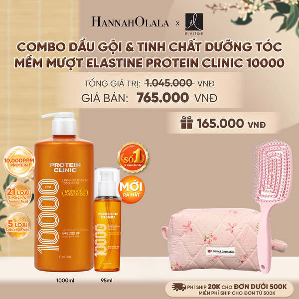  [MỚI RA MẮT] COMBO DẦU GỘI & TINH CHẤT SERUM DƯỠNG TÓC MỀM MƯỢT ELASTINE PROTEIN CLINIC 10000 - A2320 