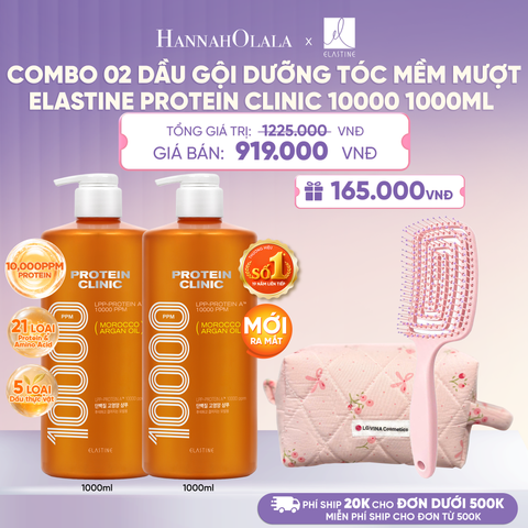  [MỚI RA MẮT] COMBO 02 DẦU GỘI DƯỠNG TÓC MỀM MƯỢT ELASTINE PROTEIN CLINIC 10000 1000ML - L111 