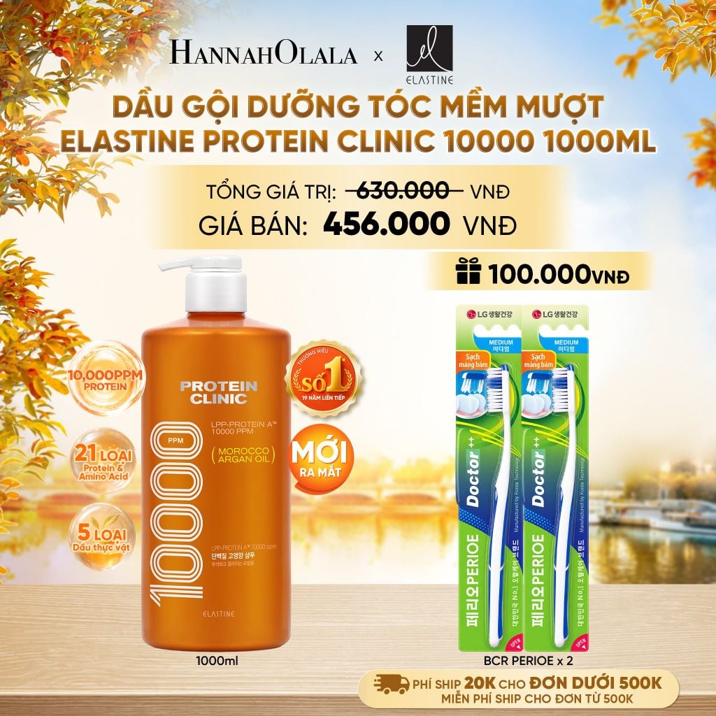  [MỚI RA MẮT] DẦU GỘI DƯỠNG TÓC MỀM MƯỢT ELASTINE PROTEIN CLINIC 10000 1000ML - E1195 