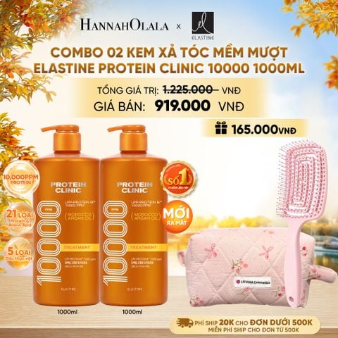  [MỚI RA MẮT] COMBO 02 KEM XẢ DƯỠNG TÓC MỀM MƯỢT ELASTINE PROTEIN CLINIC TREATMENT 10000 1000ML - E1200 