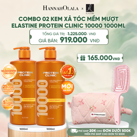  [MỚI RA MẮT] COMBO 02 KEM XẢ DƯỠNG TÓC MỀM MƯỢT ELASTINE PROTEIN CLINIC TREATMENT 10000 1000ML - A376 