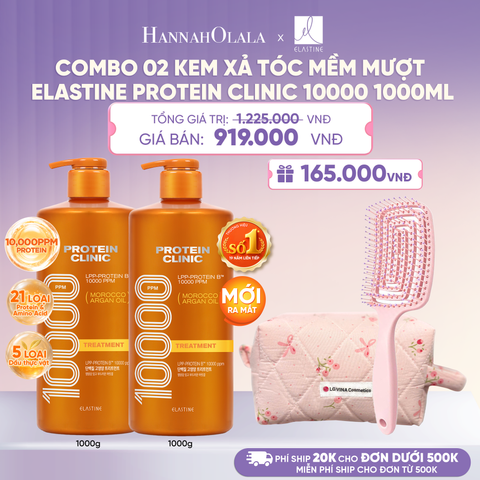  [MỚI RA MẮT] COMBO 02 KEM XẢ DƯỠNG TÓC MỀM MƯỢT ELASTINE PROTEIN CLINIC TREATMENT 10000 1000ML - L112 