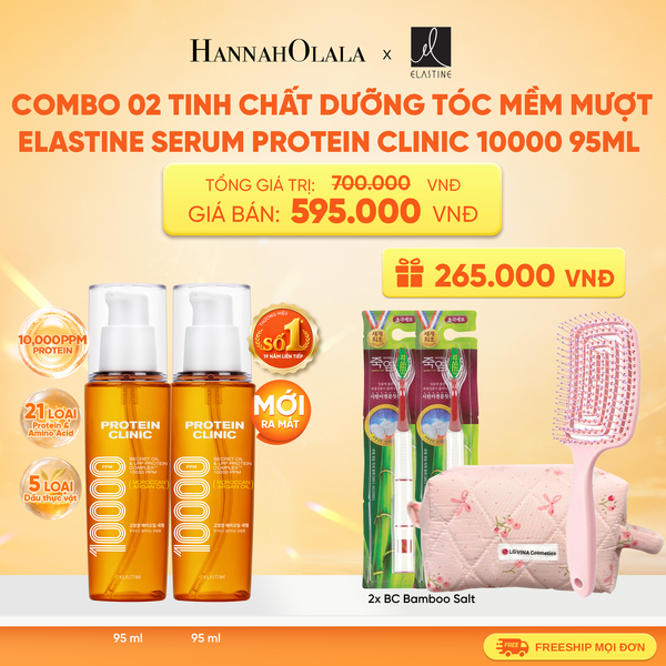  [MỚI RA MẮT] COMBO 02 TINH CHẤT DƯỠNG TÓC MÊM MƯỢT ELASTINE PROTEIN CLINIC SERUM 10000 95ML 