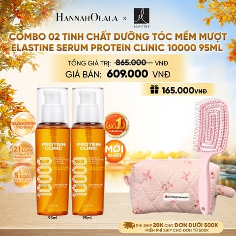  [MỚI RA MẮT] COMBO 02 TINH CHẤT DƯỠNG TÓC MÊM MƯỢT ELASTINE PROTEIN CLINIC SERUM 10000 95ML - E1202 