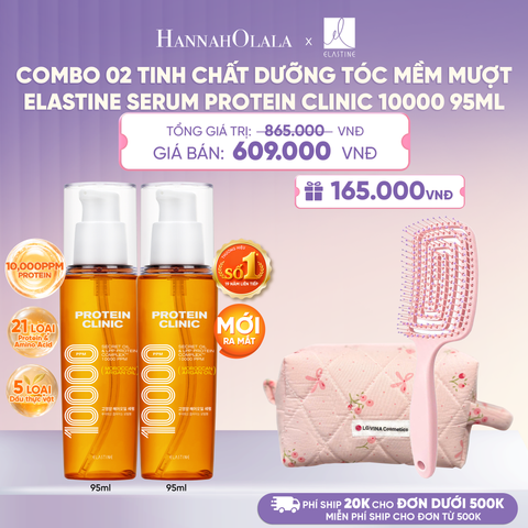 [MỚI RA MẮT] COMBO 02 TINH CHẤT DƯỠNG TÓC MÊM MƯỢT ELASTINE PROTEIN CLINIC SERUM 10000 95ML - L114 