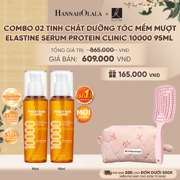  [MỚI RA MẮT] COMBO 02 TINH CHẤT DƯỠNG TÓC MÊM MƯỢT ELASTINE PROTEIN CLINIC SERUM 10000 95ML - A2321 