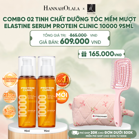  [MỚI RA MẮT] COMBO 02 TINH CHẤT DƯỠNG TÓC MÊM MƯỢT ELASTINE PROTEIN CLINIC SERUM 10000 95ML - A378 