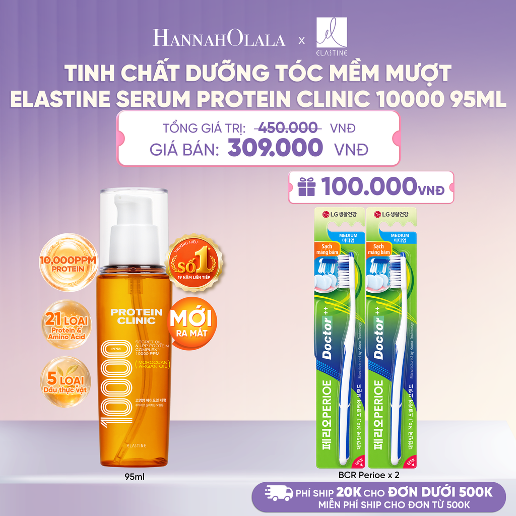  [MỚI RA MẮT] TINH CHẤT DƯỠNG TÓC MÊM MƯỢT ELASTINE PROTEIN CLINIC SERUM 10000 95ML - L109 