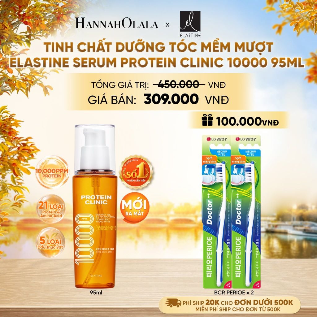  [MỚI RA MẮT] TINH CHẤT DƯỠNG TÓC MÊM MƯỢT ELASTINE PROTEIN CLINIC SERUM 10000 95ML - E1197 