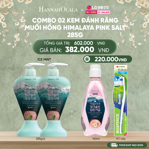  DEAL 33: COMBO 02 KEM ĐÁNH RĂNG ICEMINT HIMALAY PINK SALT 285G 