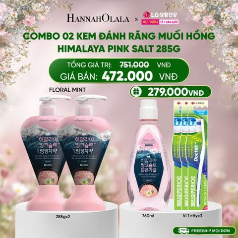  DEAL 24: COMBO 02 KEM ĐÁNH RĂNG FLORALMINT HIMALAY PINK SALT 285G 