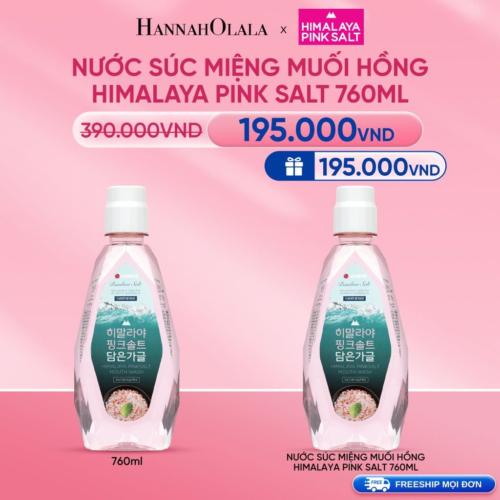  DEAL 21: NƯỚC SÚC MIỆNG MUỐI HỒNG BẠC HÀ HIMALAYA PINK SALT 760ML 