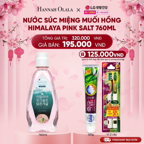  DEAL31: NƯỚC SÚC MIỆNG MUỐI HỒNG BẠC HÀ HIMALAYA PINK SALT 760ML 