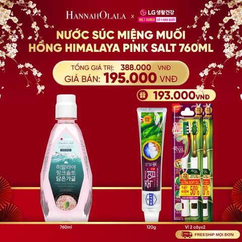  A1377_DEAL31: NƯỚC SÚC MIỆNG MUỐI HỒNG BẠC HÀ HIMALAYA PINK SALT 760ML 