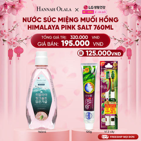  A1483_DEAL31: NƯỚC SÚC MIỆNG MUỐI HỒNG BẠC HÀ HIMALAYA PINK SALT 760ML 