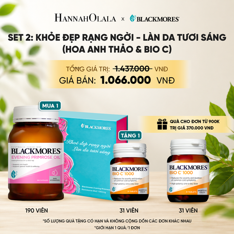  BLACKMORES SET QUÀ TẶNG 2: KHOẺ ĐẸP RẠNG NGỜI - LÀN DA TƯƠI SÁNG (HOA ANH THẢO & BIOC) 
