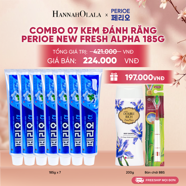  COMBO 07 KEM ĐÁNH RĂNG PERIOE NEW FRESH ALPHA 185G 