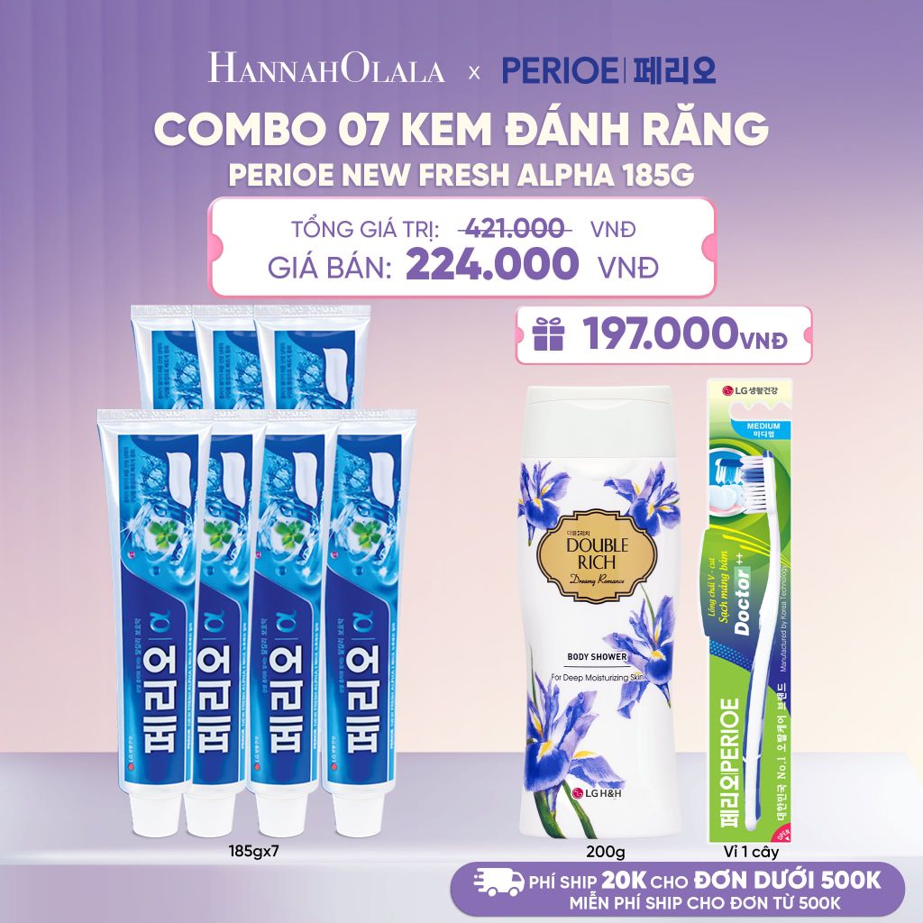  COMBO 07 KEM ĐÁNH RĂNG PERIOE NEW FRESH ALPHA 185G - L105 