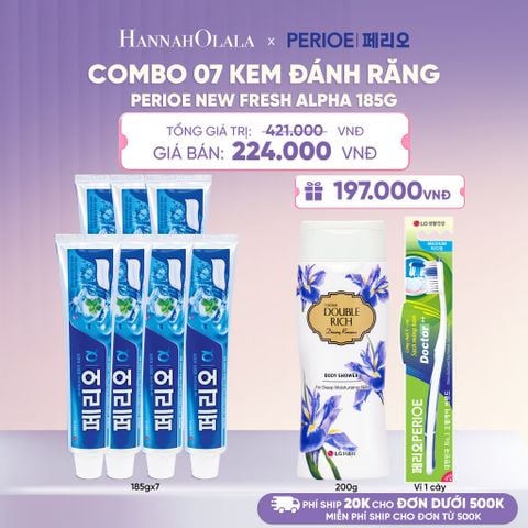  COMBO 07 KEM ĐÁNH RĂNG PERIOE NEW FRESH ALPHA 185G - L105 