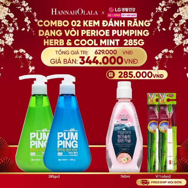  A1392_DEAL44: COMBO 02 KEM ĐÁNH RĂNG DẠNG VÒI PERIOE PUMPING 285G 