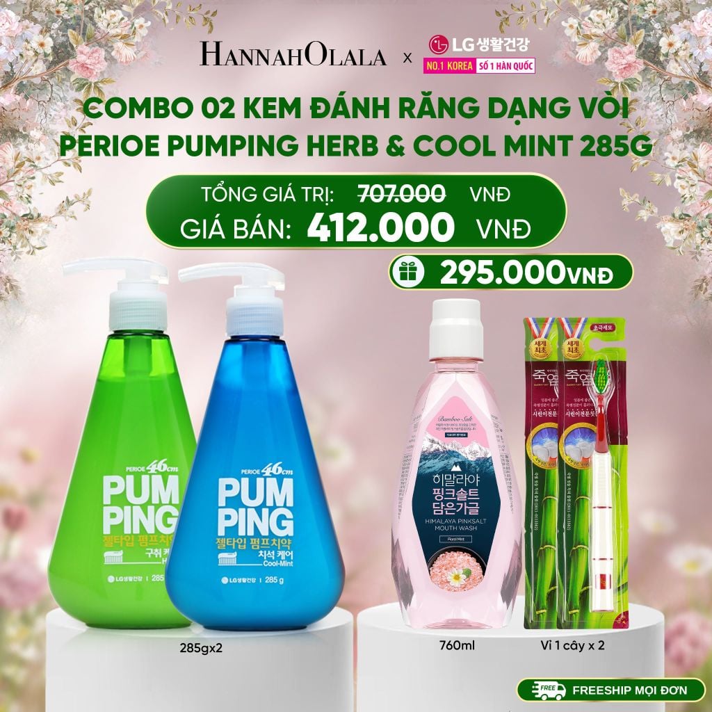  E892_DEAL 37: COMBO 02 KEM ĐÁNH RĂNG DẠNG VÒI PERIOE PUMPING 285G 