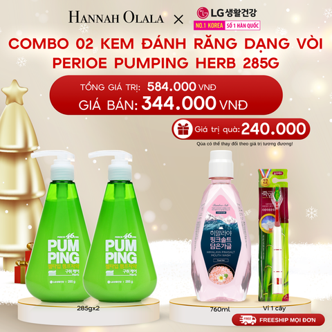 DEAL11_RE: COMBO 02 KEM ĐÁNH RĂNG DẠNG VÒI PERIOE PUMPING HERB 285G 