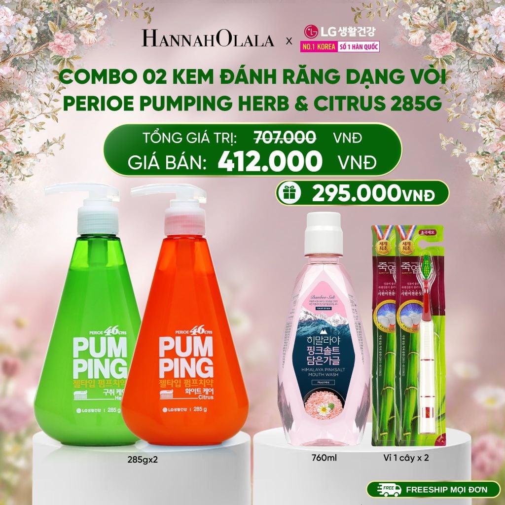  E892_DEAL 37: COMBO 02 KEM ĐÁNH RĂNG DẠNG VÒI PERIOE PUMPING 285G 
