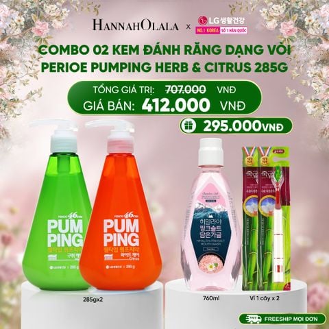  E892_DEAL 37: COMBO 02 KEM ĐÁNH RĂNG DẠNG VÒI PERIOE PUMPING 285G 