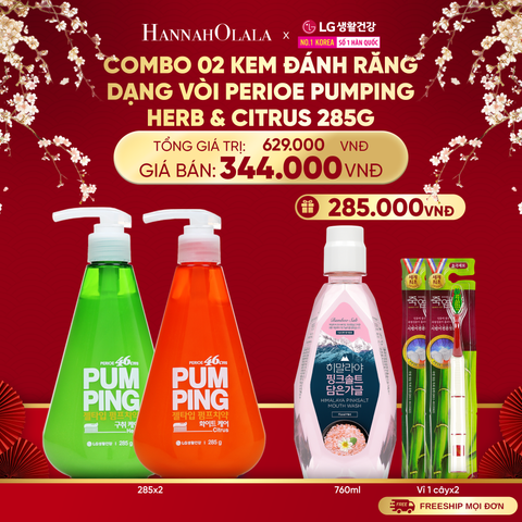  A1392_DEAL44: COMBO 02 KEM ĐÁNH RĂNG DẠNG VÒI PERIOE PUMPING 285G 