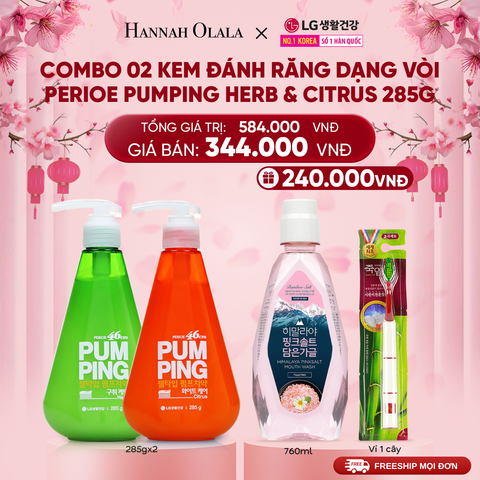  A841_DEAL43: COMBO 02 KEM ĐÁNH RĂNG DẠNG VÒI PERIOE PUMPING HERB & CITRUS 285G 