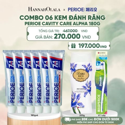 COMBO 06 KEM ĐÁNH RĂNG PERIOE CAVITY CARE ALPHA 180G - A370 
