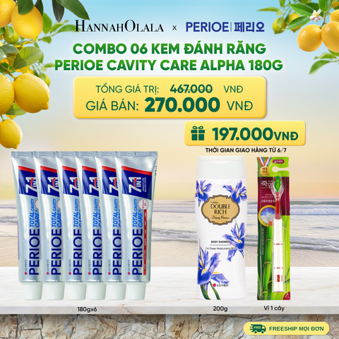  COMBO 06 KEM ĐÁNH RĂNG PERIOE CAVITY CARE ALPHA 180G - A754 
