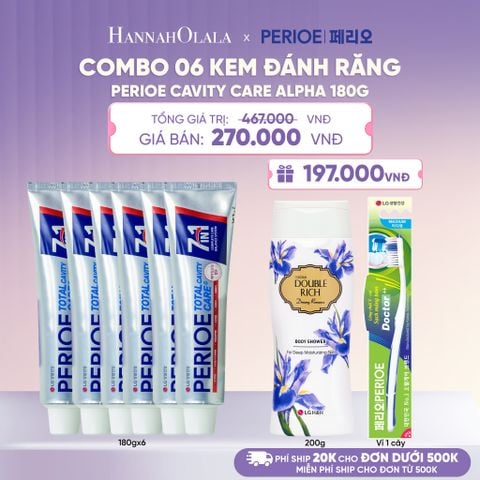  COMBO 06 KEM ĐÁNH RĂNG PERIOE CAVITY CARE ALPHA 180G - L106 