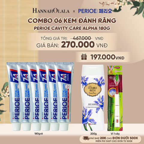  COMBO 06 KEM ĐÁNH RĂNG PERIOE CAVITY CARE ALPHA 180G - A2333 