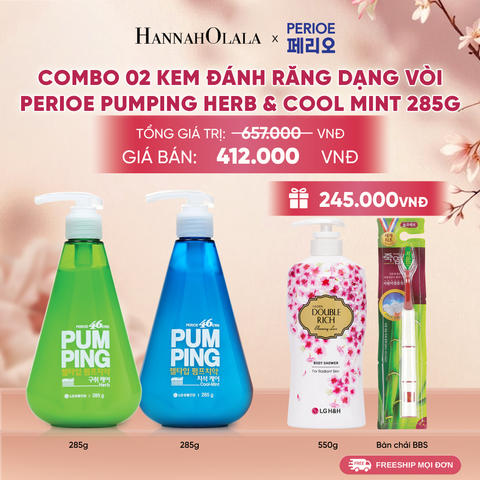  COMBO 02 KEM ĐÁNH RĂNG DẠNG VÒI PERIOE PUMPING 285G 