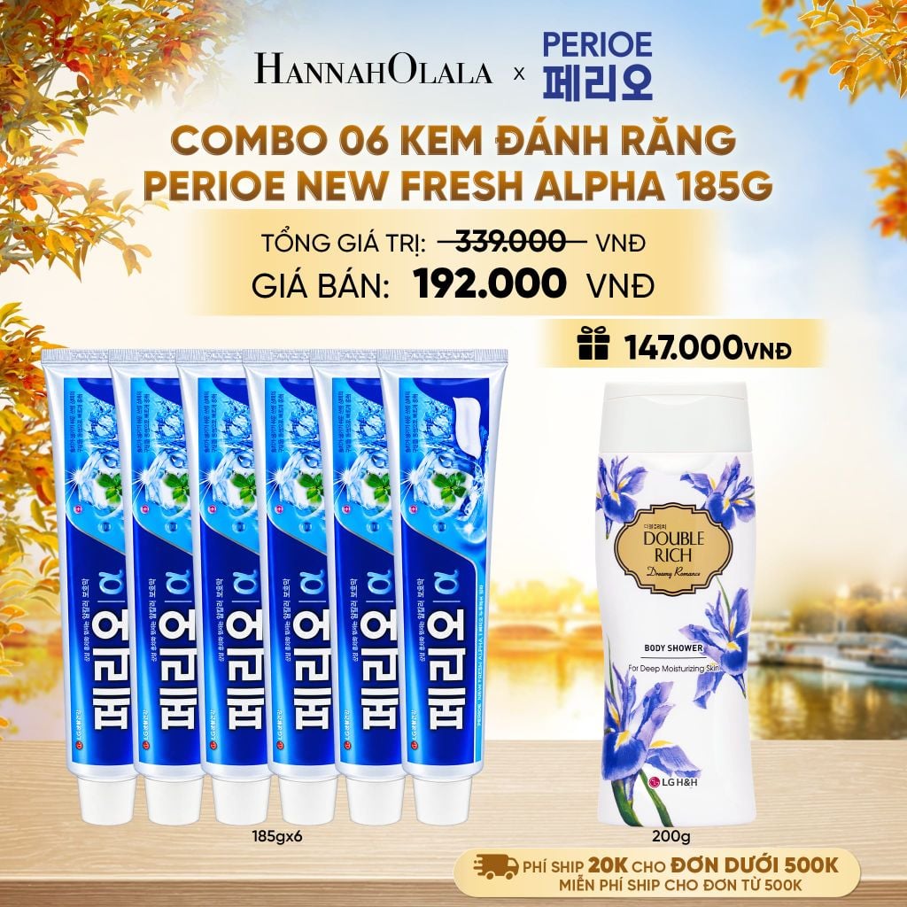  COMBO 06 KEM ĐÁNH RĂNG PERIOE NEW FRESH ALPHA 185G - E1193 