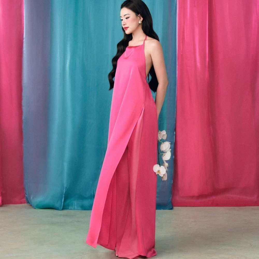  A619_DEAL 2: SET ÁO DÀI 3 MÓN CẨM HOA CÁC 